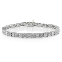 14k White Gold 7ct TDW Diamond Bracelet (G-H, SI1-SI2)