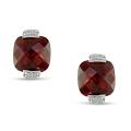 10K White Gold 5ct TGW Garnet and Diamond Earrings (G-H, I2-I3)