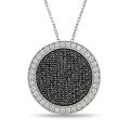 14k White Gold 1ct TDW Black and White Diamond Necklace (G-H, SI1-SI2)