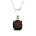 Sterling Silver Garnet and Diamond Accent Necklace