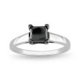 Sterling Silver 1ct TDW Black Diamond Engagement-style Ring