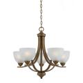 5-light Gold Finish Chandelier