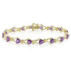 10k Yellow Gold Amethyst Bracelet