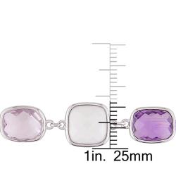New York Gems Sterling Silver Quartz, Amethyst Bracelet