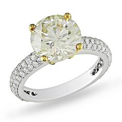 14k Gold 3 3/5ct TDW Certified Diamond Engagement Ring (G-H, SI1-SI2)