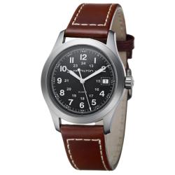 Hamilton Men's 'Khaki' Stainless Steel and Leather Quartz Watch