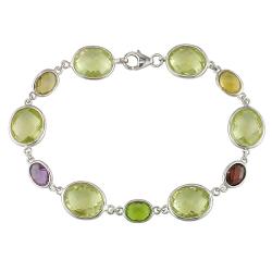 New York Gems Sterling Silver Multi-gemstone Fashion Bracelet