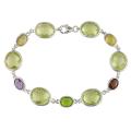 New York Gems Sterling Silver Multi-gemstone Fashion Bracelet