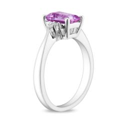 Sterling Silver Amethyst and Diamond Fashion Ring 