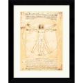 Leonardo da Vinci 'Proportions of the Human Figure (Vitruvian Man)' Framed Art Print