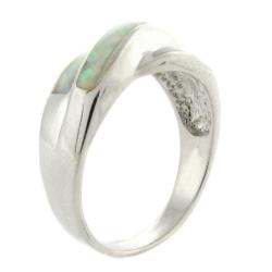 Sterling Silver Created Opal Ring