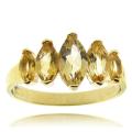 18k Yellow Gold over Sterling Silver Marquise-cut Citrine Ring