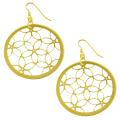 18k Yellow Gold over Silver Curlicue Dangle Earrings