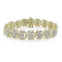 10k Yellow Gold 5 3/4ct TDW Diamond X Link Bracelet (I-J, I2-I3)