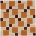 SomerTile 12x12-in View Block Suntan Glass Mosaic Tile (Case of 20)