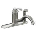 Kohler K-12173-BN Vibrant Brushed Nickel Fairfax Single-Control Kitchen Sink Faucet With Sidespray In Escutcheon