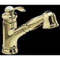 Kohler K-12177-PB Vibrant Polished Brass Fairfax Single-Control Pullout Kitchen Sink Faucet