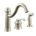 Kohler K-12185-BN Vibrant Brushed Nickel Fairfax Single-Control Remote Valve Kitchen Sink Faucet With Sidespray And Lever Handle