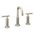 Kohler K-14407-4-BN Vibrant Brushed Nickel Purist Widespread Lavatory Faucet With Low Gooseneck Spout And High Lever Handles