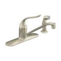 Kohler K-15172-F-BN Vibrant Brushed Nickel Coralais Single-Control Kitchen Sink Faucet With 8-1/2" Spout, Color-Matched Sprayhea