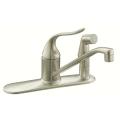 Kohler K-15173-F-BN Vibrant Brushed Nickel Coralais Single-Control Kitchen Sink Faucet With 8-1/2" Spout, Color-Matched Sidespra