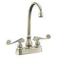 Kohler K-16112-4-BN Vibrant Brushed Nickel Revival Entertainment Sink Faucet With Scroll Lever Handles