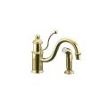 Kohler K-169-PB Vibrant Polished Brass Antique Single-Control Kitchen Sink Faucet With Color-Matched Sidespray