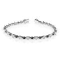 14k White Gold 4ct TDW Black and White Diamond Bracelet (F-G, SI1-SI2)