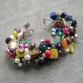 Dazzling Multi-gemstone and Pearl Organic Cuff (5-13 mm) (Thailand)