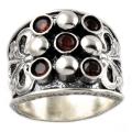 Sterling Silver Garnet Antique-style Fashion Ring