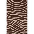 Handmade Alexa Pino Collection Brown Modern Zebra Rug (5' x 8')