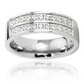 Titanium Cubic Zirconia Flat Ring