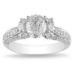 18k White Gold 1 5/8ct TDW Diamond Engagement Ring (E, SI2)