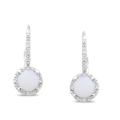 Sterling Silver Opal and Diamond Accent Earrings