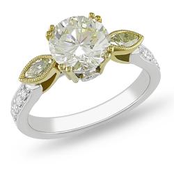 18k Gold 2 1/10ct TDW Certified Diamond Engagement Ring (G-H, SI1-SI2)
