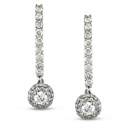 14k White Gold 1 1/3ct TDW Diamond Earrings (G-H, SI1-SI2)