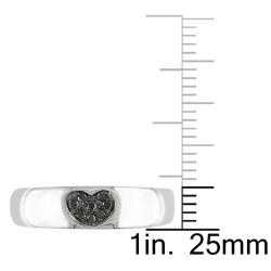 Sterling Silver Black Diamond Heart Ring