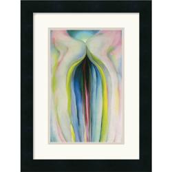 Georgia O'Keeffe 'Gray Line with Black, Blue, and Yellow, 1923' Framed Art Print