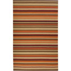 Hand-hooked Bliss Brown Rug (8' x 10')