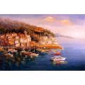 'Venice Seaside' Hand Painted Canvas Art