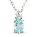 Sterling Silver Sky Blue Topaz and White Sapphire Necklace