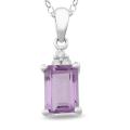 10k White Gold Amethyst and Diamond Necklace