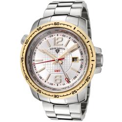 Swiss Legend Men's Silver Textured Dial Stainless Steel GMT Watch