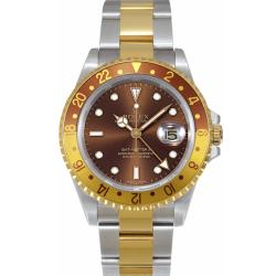 Pre-owned Rolex Men's GMT Master II Two-tone Brown Dial Watch