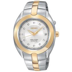 Seiko Women's 'Arctura' Steel Kinetic Diamond Watch