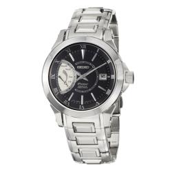 Seiko Men's 'Premier' Stainless Steel Kinetic Power Reserve Watch