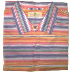 Harry Vardon Men's Bubble Gum Stripe Triple Mercerized Golf Polo Shirt