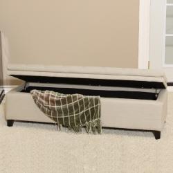 Brighton Sand Linen Storage Ottoman