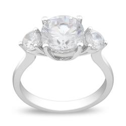 Sterling Silver Cubic Zirconia Engagement Ring
