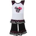 Ann Loren Girl's Polka Dot Mouse Capri Set